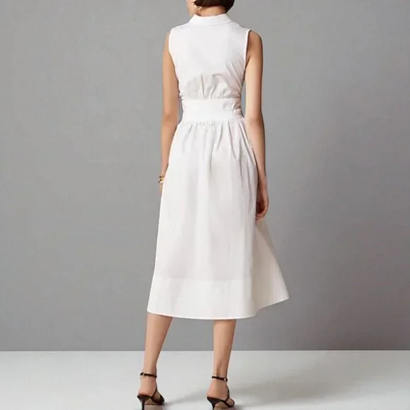 J. Crew Fitted-waist shirtdress in cotton poplin Size 0 - Picture 2 of 9